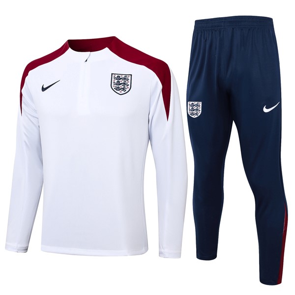 Sudadera De Training Inglaterra 2024 2025 Blanco Rojo 3